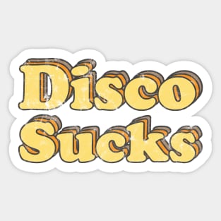 Disco Sucks Retro 70s Word Art Sticker